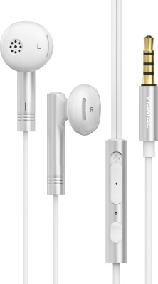 vismac Vispods Deep Bass, Google Assistant & Ear-Pod Design Wired Headset(White, Silver, In the Ear)