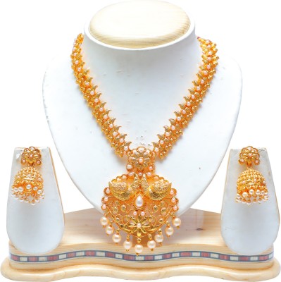 Ethnicking Alloy Gold-plated White, Gold Jewellery Set(Pack of 1)