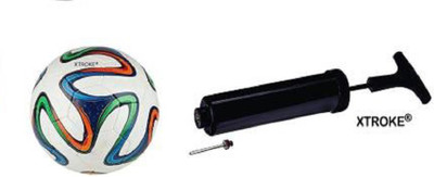 XTROKE Football Black & White with Air Pump pack of 2 combo Football & Fitness Kit