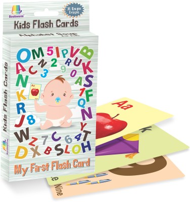 bookworm Flash Cards for Kids | 18 Cards | Numbers & Alphabets | Kids Learning with Fun | 1 to 6 Years | Early Childhood Education(Multicolor)