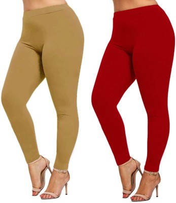 Phase of Trend Ankle Length  Western Wear Legging(Beige, Red, Solid)