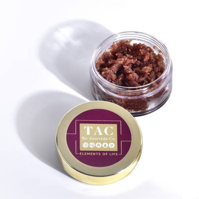 TAC - The Ayurveda Co. Beetroot Lip Scrub for Dark Lips to Lighten Beetroot Powder, Cane sugar Powder, Tocopherol (Vitamin E), Cocoa Butter, Shea Butter  (Pack of: 1, 25 g)