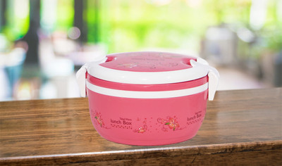 RFL Round Single Decker tiffin box red color 1 Containers Lunch Box(800 ml, Thermoware)