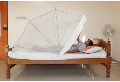 Comfortnet Polyester Adults Washable 2.5ftX6.25ft Mosquito Net(Cream, Frame Hung)