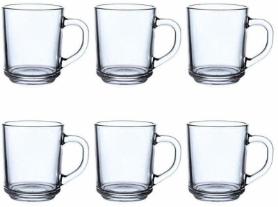 vetreo Glass Coffee , Tea Cups , Ice Cream Cups - Set of 6 (Coffee Cups 250 ml) Hot Cold Drinks Borosilicate Glass Set of 6 Transparent Crystal Clear Tea And Coffee Cup With Non Slip Handle Lead Free coffee mugs for women a mug men gift microwavable microwave safe green tea morning glass cup Glass C