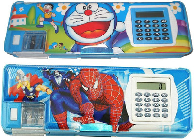BVM Super Cartoon Art Plastic Pencil Boxes(Set of 2, Multicolor)