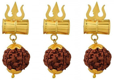 Utkarsh Pack Of 3 Pcs Unisex Metal Fancy & Stylish Brown Beads Rudraksha Kavach Solid Gold Plated Mahadev Bolenath Mahakal Lord Shiva Om Trishul with Damru Religious Spiritual Jewellery Set Locket Gold-plated Stainless Steel Utkarsh Pack Of 3 Pcs Unisex Metal Fancy & Stylish Brown Beads Rudraksha Kavach Solid Gold Plated Mahadev Bolenath Mahakal Lord Shiva Om Trishul with Damru Religious Spiritual Jewellery Set Locket Gold-plated Stainless Steel
