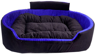 TRANDING STYLISH Luxury Coller Sofas , Beds For Dog And Cat M Pet Bed(Black & Blue)