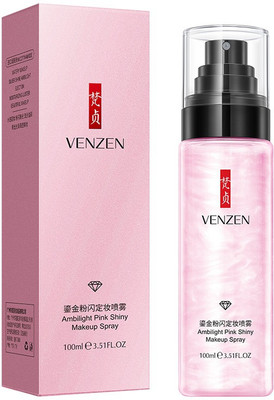 Venzen Make up Fixer Spray Long Lasting Waterproof Makeup setting Spray Primer  - 100 ml(Pink)