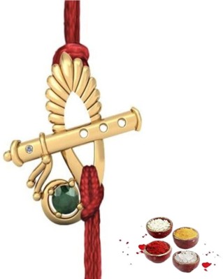 Mondals jewellery Religious 699588 Assorted Rakhi, Chawal Roli Pack  Set(1 rakhi, sindur, chawal, chandan)