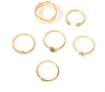 Scintillare by Sukkhi Youthful Gold Plated Moon Ring Combo for Women Alloy Gold Plated Ring Set