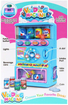 Pepstter Pretend Play Vending Machine Toy for Kids with Light and Music-Assorted Color