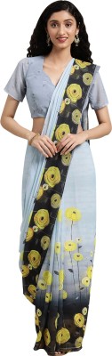 Shaily Retails Floral Print Daily Wear Georgette Saree(Grey)
