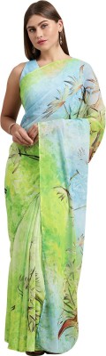 Shaily Retails Printed Daily Wear Georgette Saree(Green)