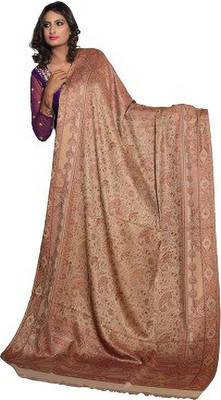 Rishabh Polyester Wool Blend Printed Women Shawl(Beige)