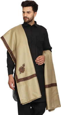 swi stylish Wool Embroidered Men Shawl(Beige)