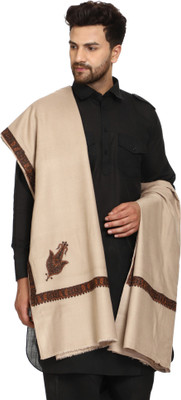 swi stylish Wool Embroidered Men Shawl(Brown)