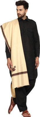swi stylish Wool Embroidered Men Shawl(Beige)