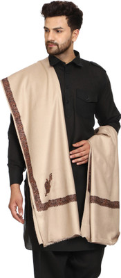 swi stylish Wool Embroidered Men Shawl(Beige)
