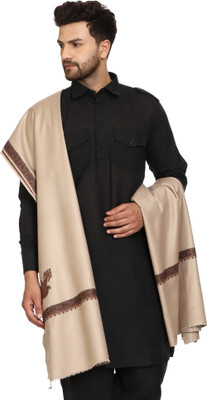 swi stylish Wool Embroidered Men Shawl(Brown)