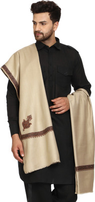 swi stylish Wool Embroidered Men Shawl(Beige)