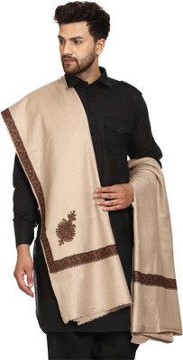 swi stylish Wool Embroidered Men Shawl(Beige)