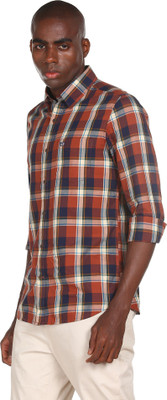 Arrow Sport Men Checkered Casual Brown Shirt
