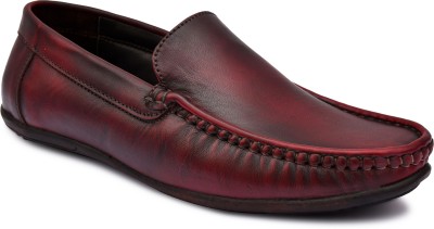 NKS Driving Shoes For Men(Maroon , 9)