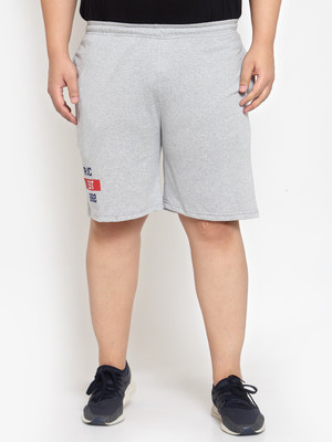 PLUSS Solid Men Grey Regular Shorts