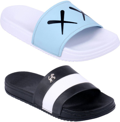 Foot Print Men Slides(Multicolor , 10)