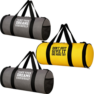 Dmade 3 water resistant premium quality sports bag with separate shoe compartment(Grey, Kit Bag)