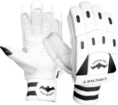 D.S.A SPORTS CRICKET SUPER WHITE& BLACK Batting Gloves(White, Black)