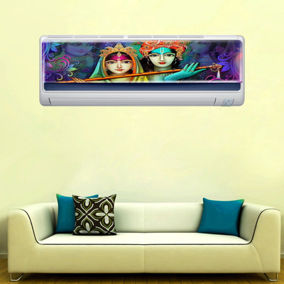 DivineDesigns 23 cm Radha Krishna Air Conditioner Sticker Self Adhesive Sticker(Pack of 1)