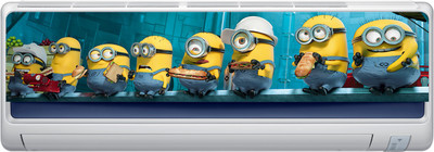 DivineDesigns 23 cm Minions Burger Pizza Self Adhesive Sticker(Pack of 1)