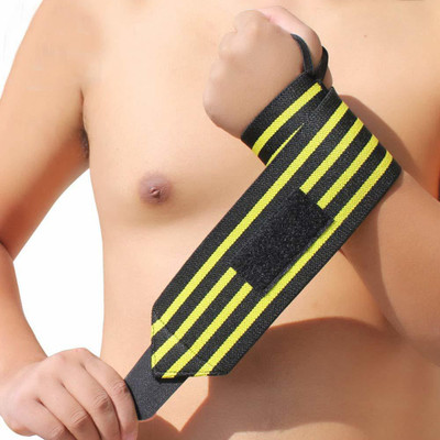 GymWar Wrist Wrap with Thumb Loop for Weightlifting, Powerlifting Gym- Wrist Support Band Wrist Support(Yellow)