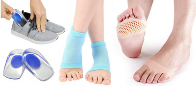 Harsh narrow fab TOE SLEEV,BLUE GEL HEEL PAD,COTTON GEL HEEL SOCKS FOR PAIN RELIEF Heel Support