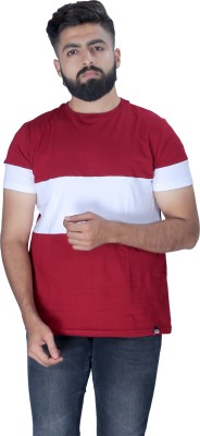 Kore Cloting Point Solid Men Round Neck Maroon T-Shirt