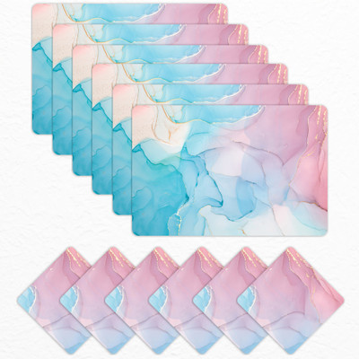 Matworks by Bathla Rectangular Pack of 6 Table Placemat(Multicolor, Plastic)