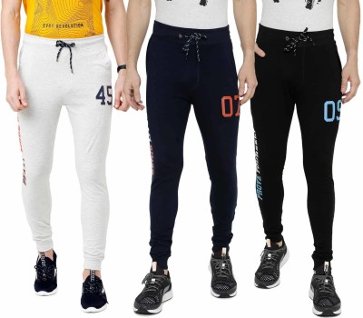 ARDEUR Printed Men White, Dark Blue, Black Track Pants