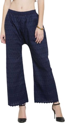 Style Access Flared Women Dark Blue Trousers