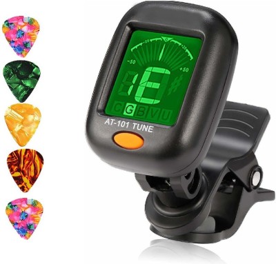 TechBlaze Digital 360 Degree Guitar Tuner with LCD Display for Guitar ,Easy to use , Highly Accurate Clip-on Electronic Tuner For Acoustic Guitar, Electric and Ukulele Capo Automatic Digital Tuner (Black) Automatic Digital Tuner(Chromatic: Yes, Black)