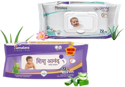 HIMALAYA Shishu Anand & Gentle Baby Wipes 2 X 72N(2 Wipes)