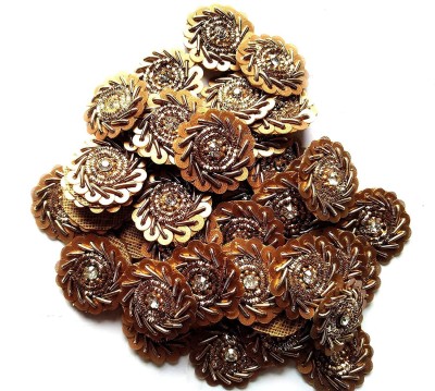 Ashapura raw material 25pcs, 2cm Embroidery Neck sew on Flowers Applique Patches/Decorative Patches for Clothes, Jackets, Jean's, Blouse, Saree, Dress Decoration