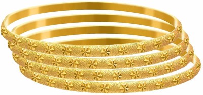 JFL - Jewellery for Less Copper Gold-plated Bangle Set(Pack of 4)