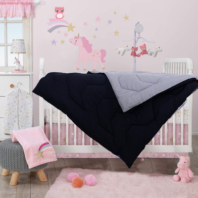 RD11 Solid Single Crib Baby Blanket for  Heavy Winter(Poly Cotton, Black-Grey)