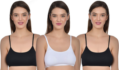 Aimly Women Sports Non Padded Bra(Black, White)
