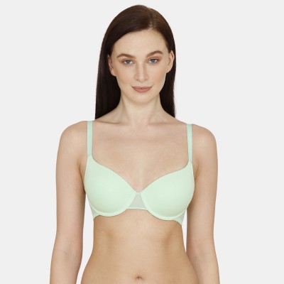 ZIVAME Women T-Shirt Lightly Padded Bra(Green)