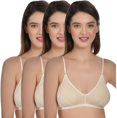 Aimly Women T-Shirt Non Padded Bra(Beige)