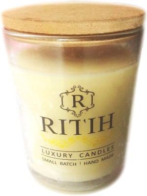 Ritih Beautiful & Elegant Soya Wax Clear Jar Candle/Rose + Mud + Sage Fragrance Candle with Wooden Lid (Pack Of 1) Candle(White, Pack of 1)