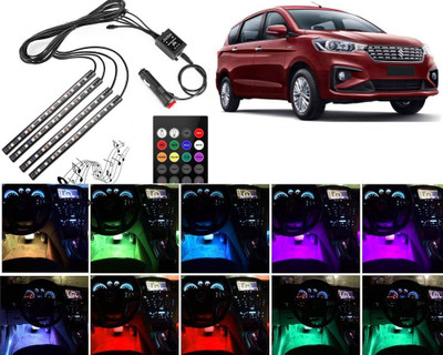 Selifaur 4 pieces 48 LED DC 12V Multicolour Car Strip Atmosphere Lamp Music Light For Ertiga 2019 Car Fancy Lights(Multicolor)